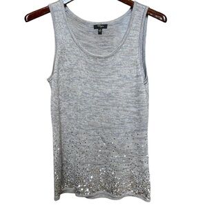 Cupio‎ Sequin Sweater Tank Top Grey Size Small